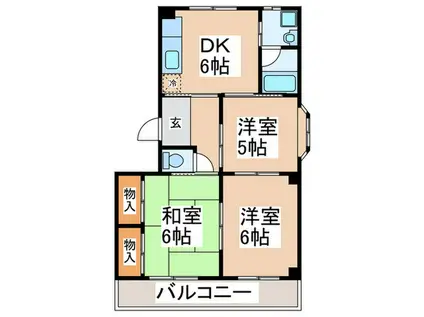 グランジュール西澤(3DK/3階)の間取り写真