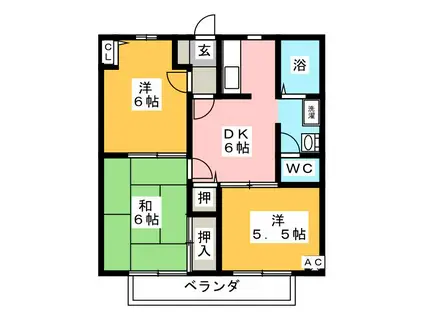 カサグランデ(3DK/2階)の間取り写真