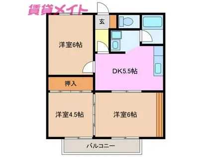 シーサイドコーポ(3DK/2階)の間取り写真