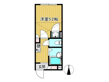 IXO富士町I(1K/2階)の間取り写真