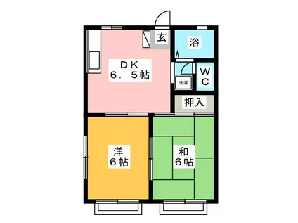 ペルニーノ1(2DK/2階)の間取り写真