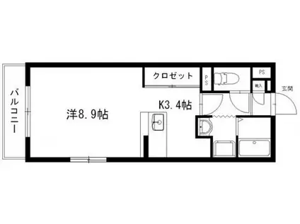 ヴァンベール(ワンルーム/1階)の間取り写真