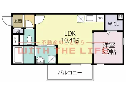 シャンテ・ローズ(1LDK/2階)の間取り写真