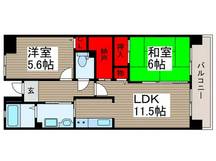 TS GARDEN 清瀬(2LDK/7階)の間取り写真