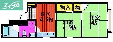 立花コーポ(2DK/1階)の間取り写真