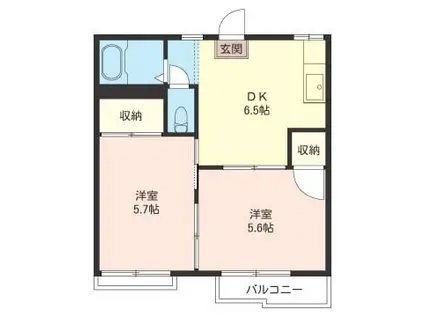 メゾン 横田 B(2DK/1階)の間取り写真