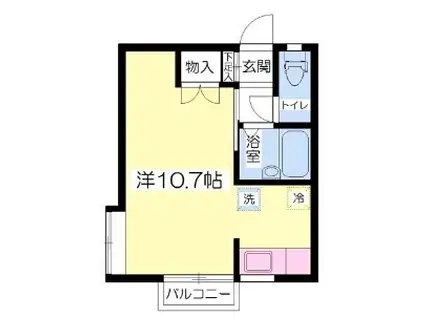 ヒルズ住吉B棟(ワンルーム/2階)の間取り写真