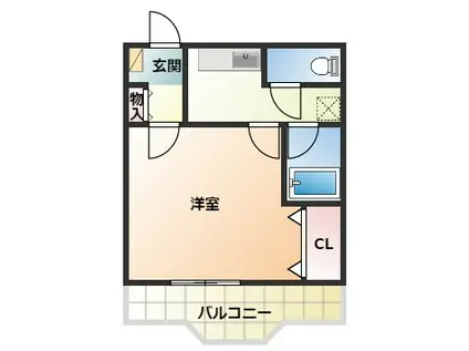 セヴールはた(1K/1階)の間取り写真