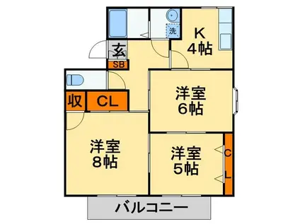 ファミールアイ(3K/1階)の間取り写真