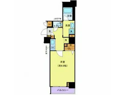 ディアレイシャス市谷薬王寺(1K/3階)の間取り写真