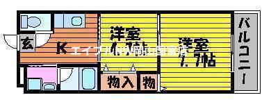 グランヴィスタ安倉(2K/4階)の間取り写真
