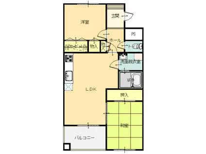 SIMマンション(2LDK/1階)の間取り写真