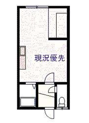 高西ハイツ(ワンルーム/2階)の間取り写真