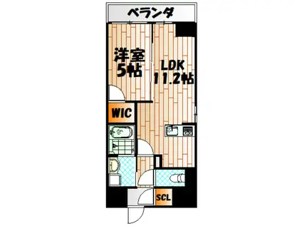 NISHIKI SMILE(1LDK/3階)の間取り写真