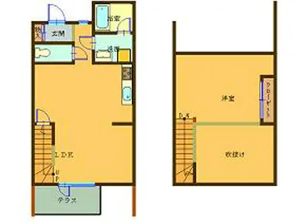 クローバーの丘 C-3(1LDK/1階)の間取り写真