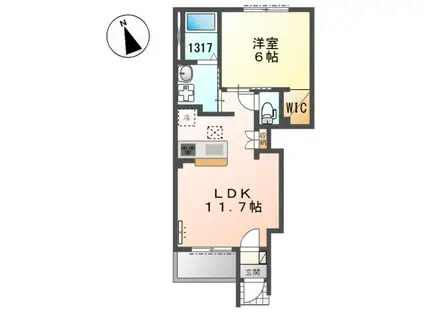 ルミナスピュア神戸(1LDK/1階)の間取り写真