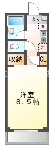 パレスミサカ(1K/2階)の間取り写真