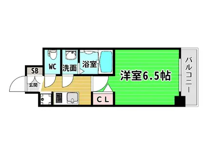 プレサンスOSAKA DOMECITYスクエア(1K/9階)の間取り写真