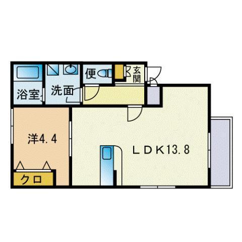 ソリッド大濠(1LDK/1階)の間取り写真