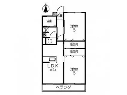 武田マンション(2LDK/2階)の間取り写真