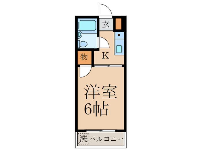 ヒバリアーバンヒルズ(1K/2階)の間取り写真