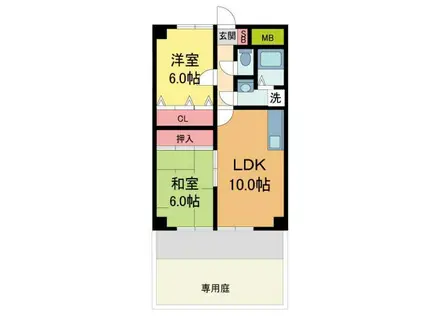 アミスター宝塚(2LDK/1階)の間取り写真