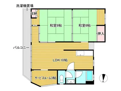 フィールドハイツ(2SLDK/2階)の間取り写真