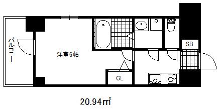 エスリード神戸ハーバークロス(1K/8階)の間取り写真