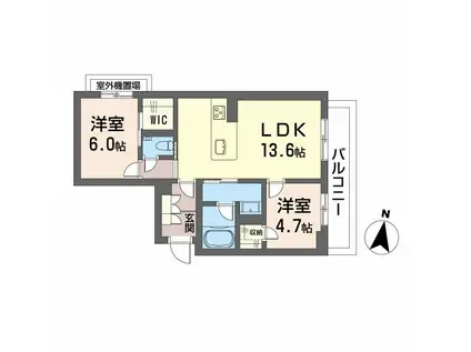メゾンリーベル(2LDK/3階)の間取り写真