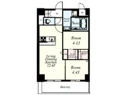 MYS CASETTA KURUME(2LDK/10階)の間取り写真