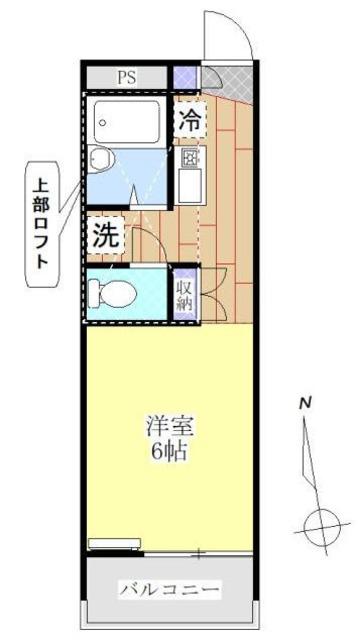 エトワール朝日(1K/2階)の間取り写真