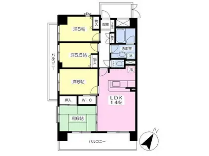 ルピナスコート草薙(4LDK/9階)の間取り写真
