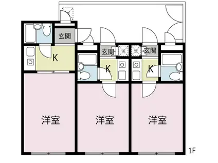 プチメゾン(1K/1階)の間取り写真