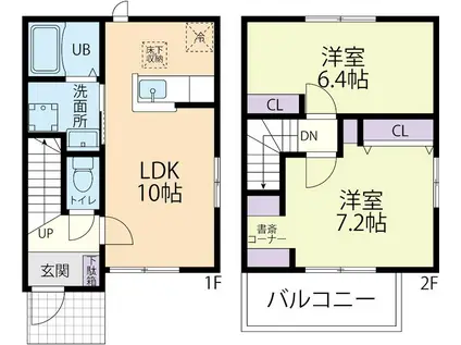サニー ヒル C(2LDK/1階)の間取り写真