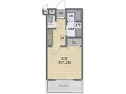 プルメリア東正雀(1K/1階)の間取り写真