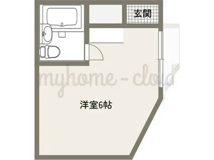 クリオコート浜田(ワンルーム/3階)の間取り写真