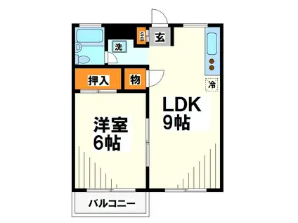 SRPソサイアティ(1LDK/2階)の間取り写真