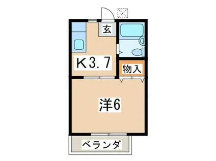 スティディオプラージュ(1K/2階)の間取り写真