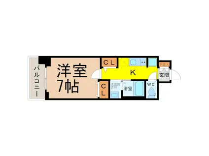 エステムコート名古屋栄プレシャス(1K/9階)の間取り写真