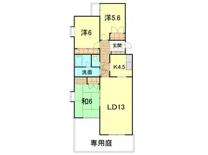メゾン・エトランゼ(3LDK/1階)の間取り写真