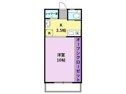 HAJIME(ワンルーム/3階)の間取り写真