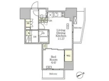 ザ・パークハビオ大森山王(1LDK/6階)の間取り写真