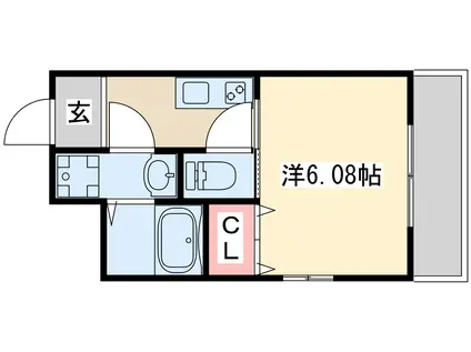 マロット天神橋(1K/10階)の間取り写真
