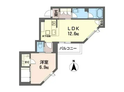 グランデールZEN(1LDK/1階)の間取り写真