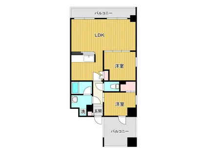 ウエリスアーバン守口(2LDK/10階)の間取り写真