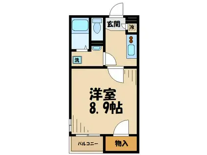 クレイノクローバーハイツIII(1K/2階)の間取り写真