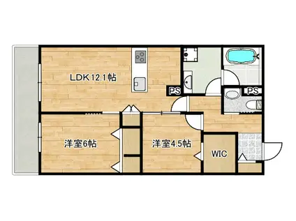 4階建千年ヘーベルメゾン(2LDK/3階)の間取り写真