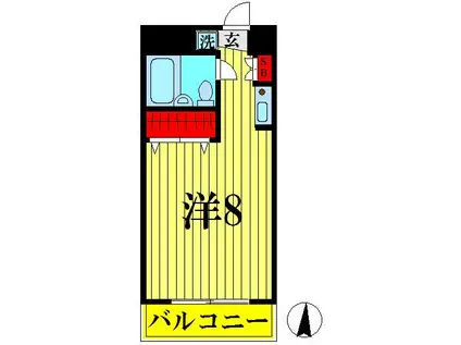 シャルマン高砂II(ワンルーム/2階)の間取り写真