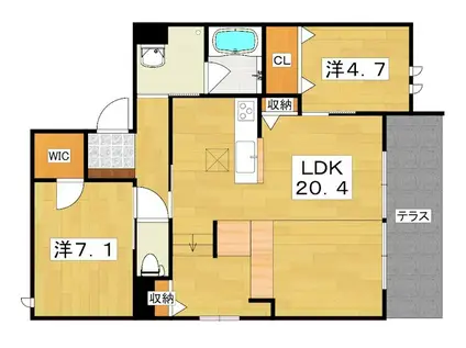 シャーメゾン小町(2LDK/1階)の間取り写真
