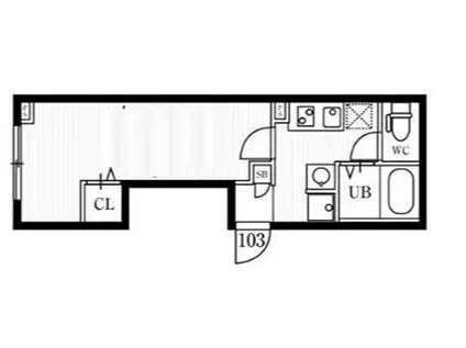 ミハス三軒茶屋II(1K/1階)の間取り写真
